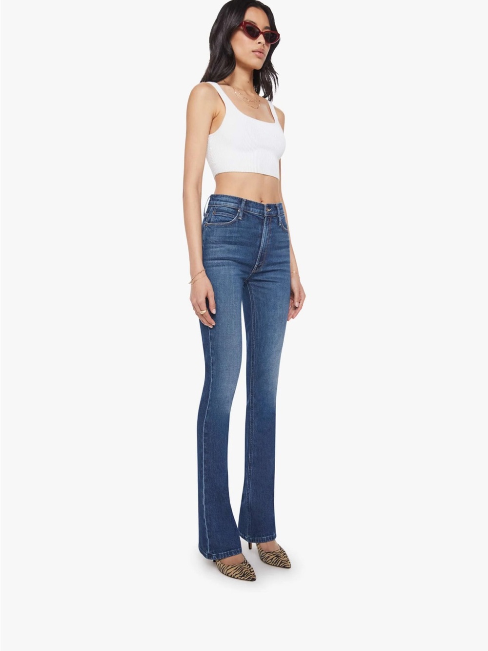 MOTHER The High Waisted Runaway Flare Jeans – Shine On Wash – Size 25